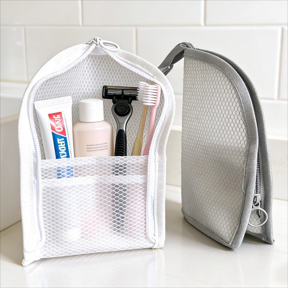 Travel Accessories Bag - Mesh Toiletry Bag Breathable Quick Dry