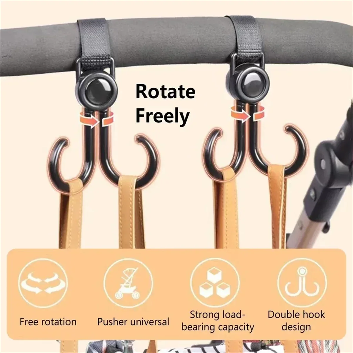 Rotatable Double Hooks Baby St - Travel Accessories For Baby ulasan dan harga