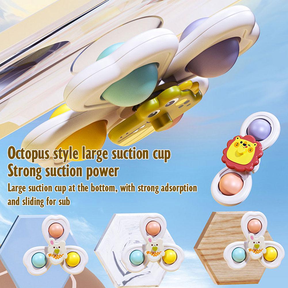 3PCS Suction Cup Rotating Toy  - Travel Accessories For Baby ulasan dan harga