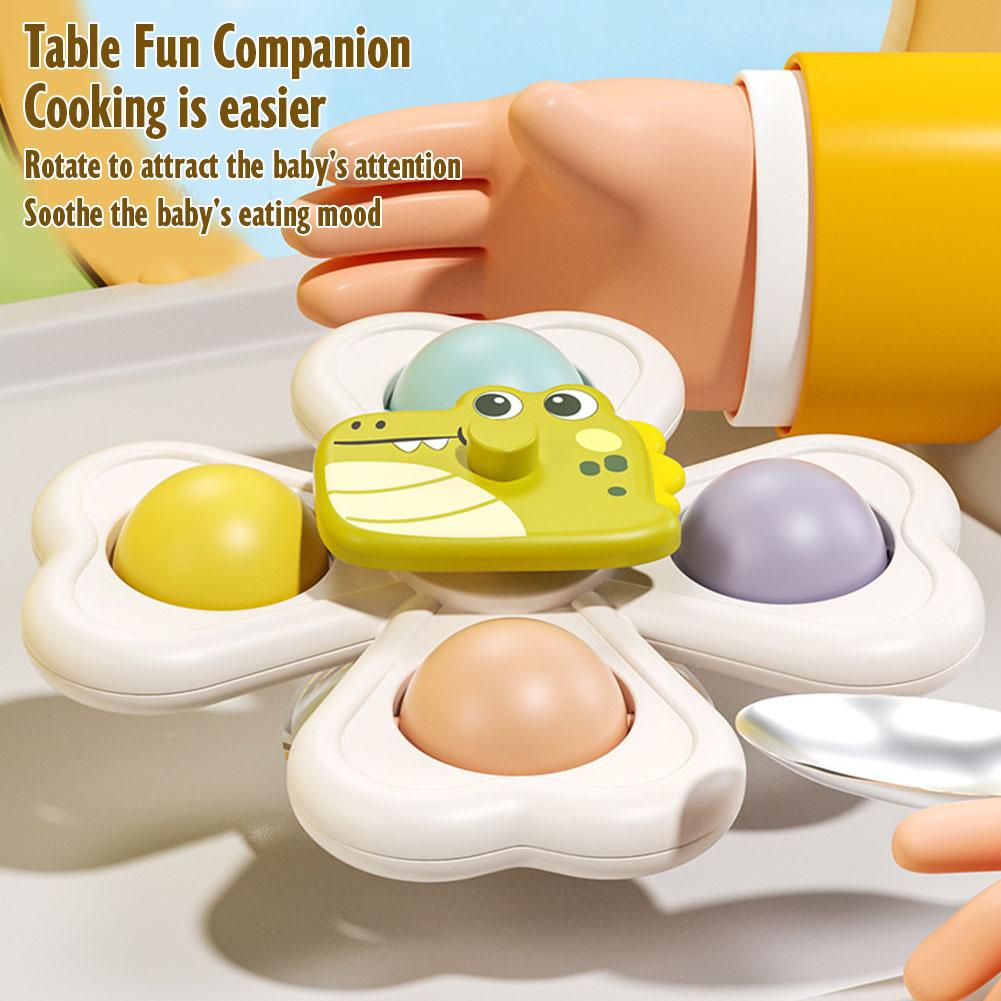 3PCS Suction Cup Rotating Toy  - Travel Accessories For Baby ulasan dan harga