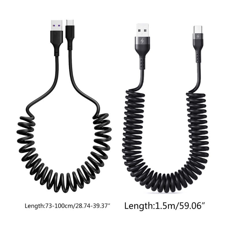 Curly USB A to USB C Fast Cord - Travel Accessories Inc ulasan dan harga