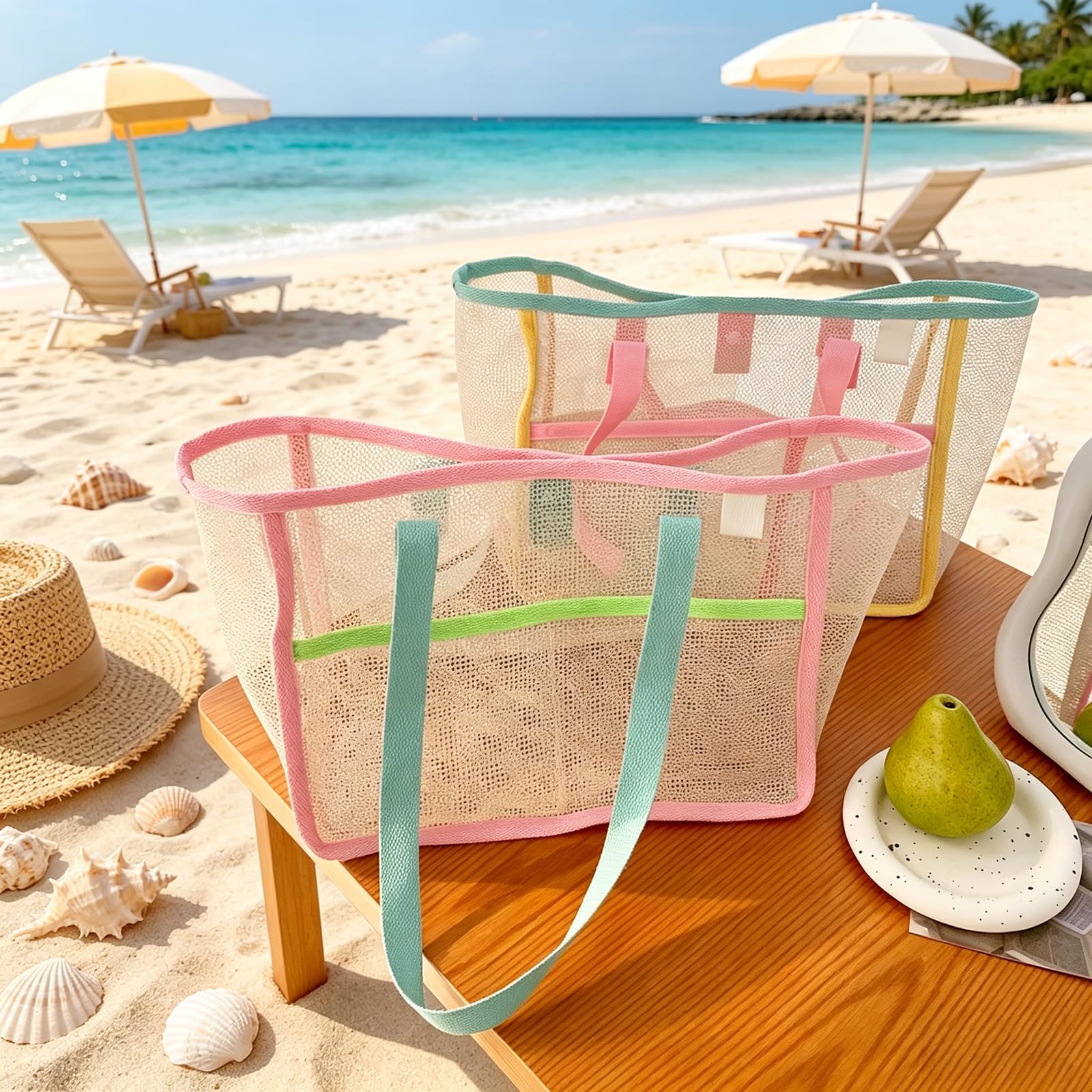 Beach Bags for Women Colorful  - Travel Accessories Bag ulasan dan harga