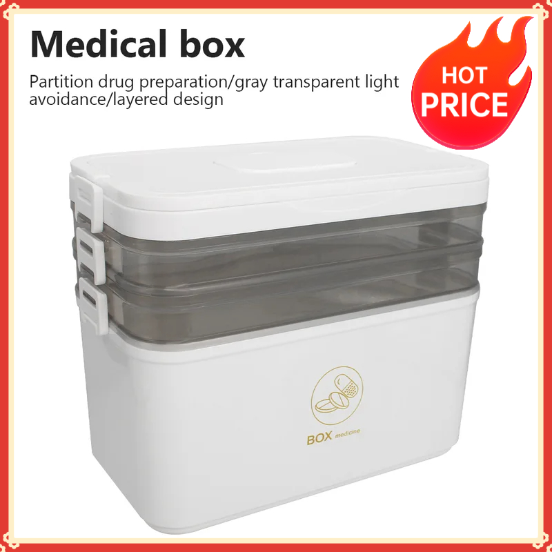Portable Medicine Box Large Ca - First Aid Travel Kit ulasan dan harga