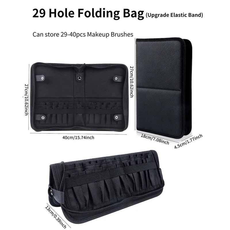 29/23 Holes Foldable Makeup Br - Travel Accessories Organizer Bag ulasan dan harga